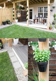 Modern Design Ideas For A Small Backyard Diy Rock Landscaping Around A Gray Trex Platform De Small Backyard Landscaping Small Backyard Design Small Backyard