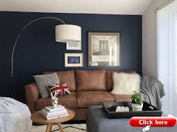 Garage Conversion To Guest Leisure Study And Music Room Dark Blue Navy Featur 2019 Garage Blue Walls Living Room Brown Sofa Living Room Living Room Leather