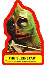 Topps Fantasy Sleestak Sticker Land Of The Lost Childhood Memories 70s My Childhood Memories Childhood Memories