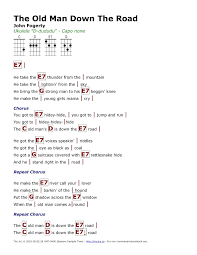 The Old Man Down The Road John Fogerty Song Lyrics And Chords Guitar Lessons Songs Ukulele Songs