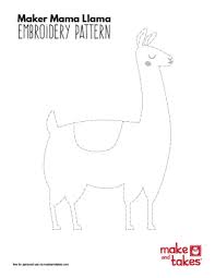 Llama cross stitch pattern, alpaca cross stitch, llama. Maker Mama Llama Embroidery Pattern Make And Takes