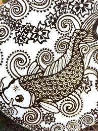 Koi Fish Henna Tambourine With Cherry Blossoms Henna Henna Designs Henna Body Art