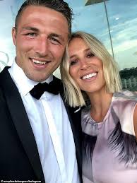 Sam Burgess looks happy as he returns to training with his South Sydney  Rabbitohs teammates