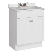 Bathroom vanities either come with one sink or two sinks. Project Source 24 5 In White Single Sink Bathroom Vanity With White Cultured Marble Top In The Bathroom Vanities With Tops Department At Lowes Com