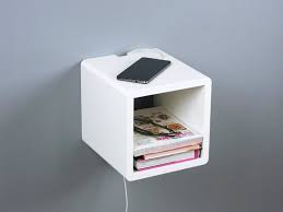 Mini Cubby Floating Nightstand Small Wall Mount Bedside Table In 2020 Wall Mounted Bedside Table Modern Floating Nightstand Floating Nightstand