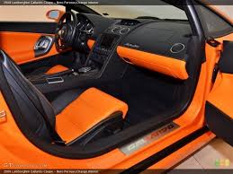 Lamborghini Interior Orange With Black Stitching Seats Door Panels Console Dash