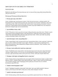 Lowongan kerja kementerian koperasi dan ukm bulan agustus 2020. Wawancara Dan Psikotest Pdf