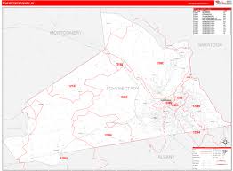 Evaluate demographic data cities, zip codes, & neighborhoods quick & easy methods! Schenectady County Ny Zip Code Wall Map Red Line Style By Marketmaps Mapsales Com