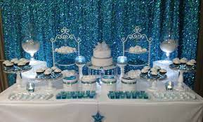 Winter Wonderland Candy Buffet Sweet 16th Birthday Frozen Party Decorations Wonderland Wedding Cake Winter Candy Buffet