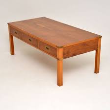The legs are made using branch wood, with bog oak pegs. Antique Military Campaign Style Yew Coffee Table For Sale At Pamono