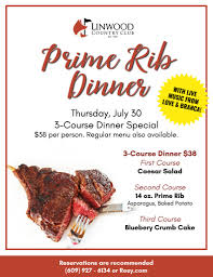 Follow our prime rib menu and prep plan for what to serve, and pull off this celebratory feast with minimum stress and comment on this project. Prime Rib Night Linwood Country Club