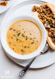 It is so simple to make and everything is in a light cream broth so you still get some creaminess without the heaviness of many cream soups. Cheesy Hot Beef Sandwich Recipe Munchkin Time