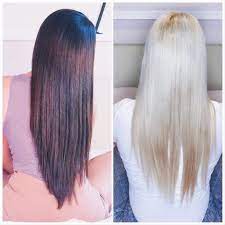 Bleaching black hair often results in orange hair colors due to the vibrancy of initial pigments. Read This Before Going Blonde How I Bleached My Dark Hair To Blonde Sheena D Pot Of Gold