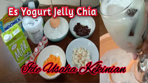 Yoghurt (greenfield) • bubuk minuman rasa mangga 1 sachet (me nutrisari sweet orange) • susu cair uht 200ml (me ultra) • kental manis (selera) • madu dan perasan lemon (masing2 1 sendok makan) • air hangat • jelly : Es Yogurt Jelly Chia Ide Minuman Sehat Kekinian Youtube