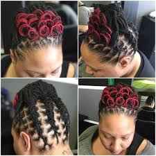 Short locs have a vast styling variety just like loose natural hair. Short Loc Styles Natural Hair Styles Hair Styles Loc Updo