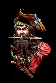 Blackbeard Edward Drummond Teach By Fabio Naskino Fiorenza Putty Paint Pirate Art Blackbeard Pirates