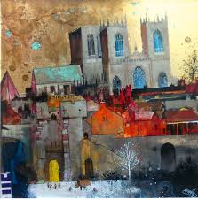 The Minster Original Mixed Media Painting By Richard Burel Cityscape Art Building Art Painting