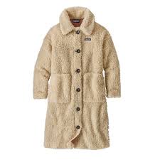 W S Recycled High Pile Fleece Coat Oyster White Oywh Fleece Coat Long Fleece Coat Long Parka