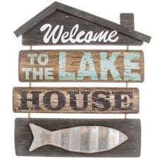 Welcome To The Lake House Wood Wall Decor Hobby Lobby 1301472 Lake Fish Decor Lake House Signs Lake House Decor