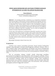 Pdf Penilaian Berbasis Kelas Pada Pembelajaran Pendidikan Agama Islam Di Madrasah