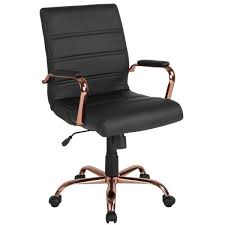 Black And Rose Gold Desk Chair Flash Furniture White Leather Rose Gold Frame Office Desk Chair Go2286mwhrsgld The Home Depot In 2020 Black Office Chair Swivel Office Chair Leather Office Chair