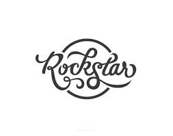 Black And White Rockstar Logo Rockstar Typography Logo Typography Letters Typo Logo