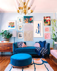 Joybird On Instagram Dazeywood Penthouse Gives A Whole New Meaning To Having The End Of The Year Colourful Living Room Blue Living Room Living Room Designs