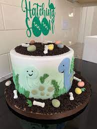 Baby Shower Dinosaur Cake Complete Lollipop Cupcakes Facebook