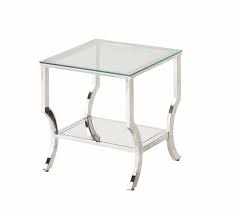 The circular tabletops are made from smoked glass that help to add to the open silhouette. Living Room Glass Top Occasional Tables Contemporary Chrome Side Table 720337 End Tables Midtown Outlet Home Furnishings