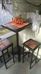 High Table And Bar Stools Muebles De Metal Muebles Hierro Y Madera Madera Y Metal