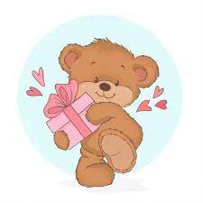 Little Affectionate Teddy Bear Holding A Gift Box Teddy Clipart Lovely Romance Png And Vector With Transparent Background For Free Download