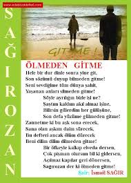 Ölmeden gitme şiiri - İsmail SAĞIR - Edebiyatdefteri.com