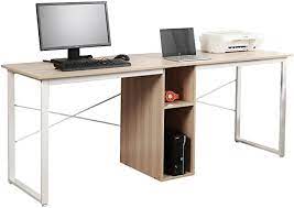 Amazon Com Soges 2 Person Home Office Desk 78 Inches Large Double Workstation Desk Writing Desk With Storage Hz01 Work Station Desk Office Desk Desk Storage