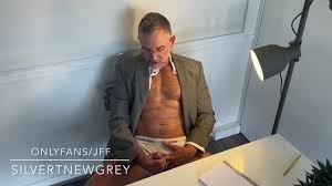 Suited Silver Daddy Cum Shot