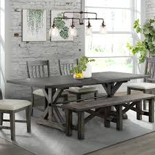 Dining room table and hutch set. Elements International Saw Buck Rustic Trestle Dining Table With Self Storing Table Leaves Story Lee Furniture Dining Tables