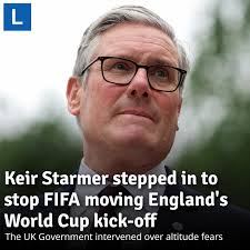 It's understood the UK Government intervened through diplomatic means to  stop the match against Mexico being moved forward over fears England would  have less time to acclimatise to the altitude