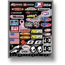 D Cor Visuals Helmet Logo Decal Sheet Decal Sheets Helmet Logo Motocross Stickers