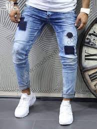 Yamali Mavi Kot Pantolon Pantalones De Mezclilla Jeans Hombre Pantalon Hombre