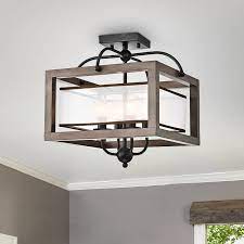 Semi circle flushmount ceiling light by fontana arte with black square cut glass on each stem of sputnik. Gracie Oaks Caffey 4 Light 16 Chandelier Style Square Semi Flush Mount Reviews Wayfair