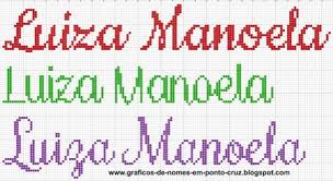 Gráficos para enxoval de bebê em ponto cruz. Colecao De Nomes Em Ponto Cruz Letra M