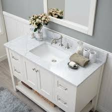 Wilmington 48 In W X 22 In D Vanity In Linen White With Marble Vanity Top In White With White Basin And Mirror He 102 48 W Cwmt M3036 Bathroom Single Bathroom Vanity White Vanity Bathroom