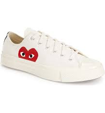 Comme Des Garcons Play X Converse Chuck Taylor 1970s Hi Beige X Converse Chuck Taylor Hidden Heart Low Top Sneaker Alternate Popular Sneakers Sneakers Men Top Sneakers Women