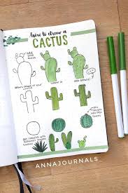 A basic saguaro cactus in a desert landscape is one of my favorite things to draw. 25 Best Succulent Cactus Doodle Ideas For Bujo Addicts Crazy Laura