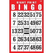 Nov 17, 2020 · in bingo, the caller is the person that reads out the letters and numbers that determine which squares get covered on everyone's scorecards. Giant Print Bingo Card Red