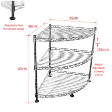 Check spelling or type a new query. 45x35x35cm Real Chrome Corner Wire Rack Metal Steel Kitchen Shelving Racks Uked Ebay