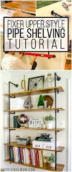 Use them in place of curtain rods. Diy Fixer Upper Pipe Shelving Tutorial Unoriginal Mom