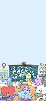 Back To Bt21 School Wallpaper Lucu Kartun Latar Belakang