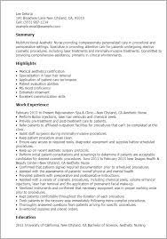 Home / nursing careers & specialties / aesthetic/cosmetic nurse nursing is an. Professional Aesthetic Nurse Resume Example Myperfectresume