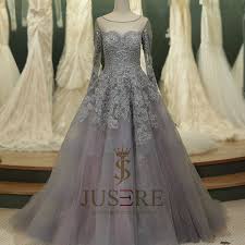Cheap Wedding Dress Buy Quality Grey Wedding Dresses Directly From China Bridal Gown Suppliers Illusion Neckli Bridal Ball Gown Ball Gowns Grey Wedding Dress