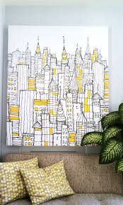 I'm interested in adding more creative projects and love the idea of creating my own art, and inviting my son to contribute. Diy Canvas Art Creative Wall Art Cool Wall Art Yellow Canvas Art
